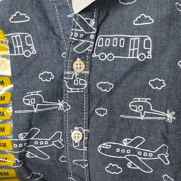 Carter's Navy Airplane Shirt and Tan Pants 2-piece Set - Picture 6 of 7